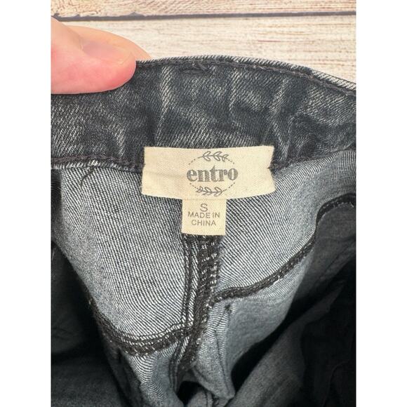 Entro Button Fly Skinny Super Flare Jeans Women's Size Small Black - Picture 8 of 14